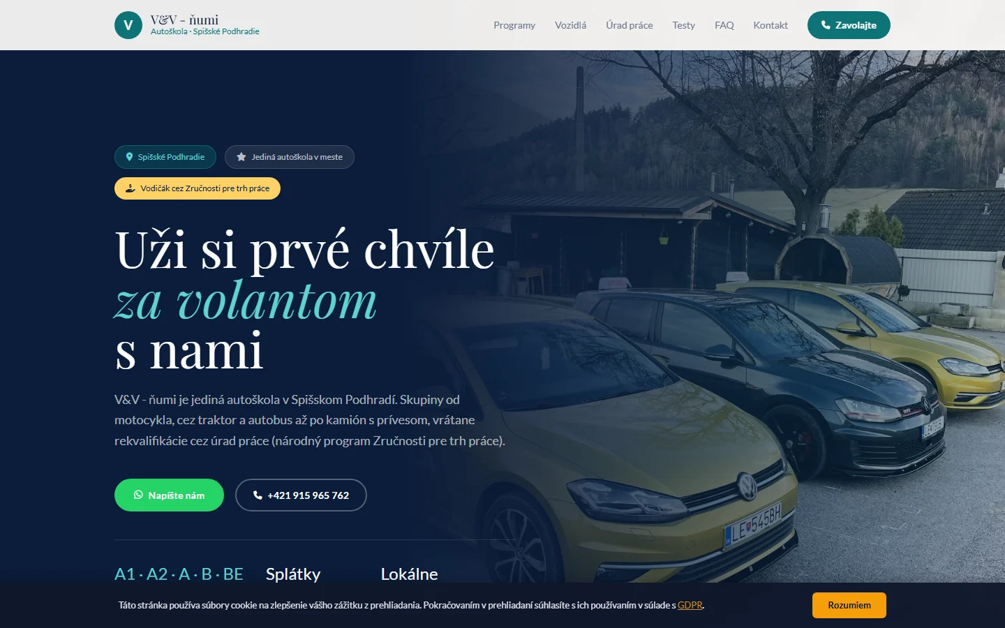 Spletna stran V&V – ňumi Autoškola
